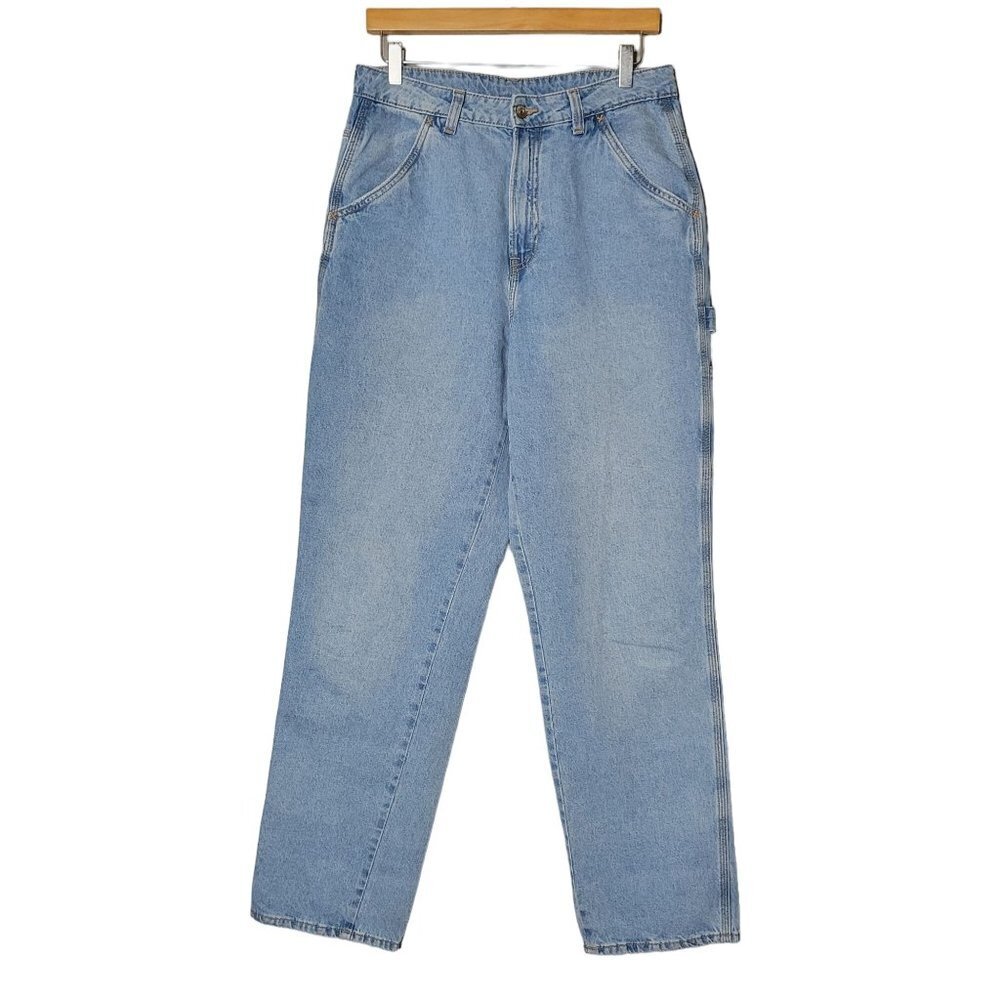 Divided H&M High Waist Carpenter Jeans Straight Leg Blue‎ women's 8